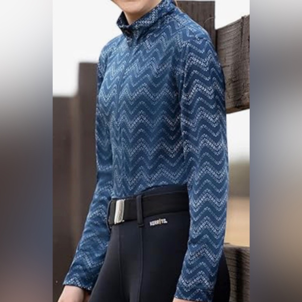 Girls KERRITS Easy Stride Ice Fil LongSleeve Top Admiral Horseshoe M
